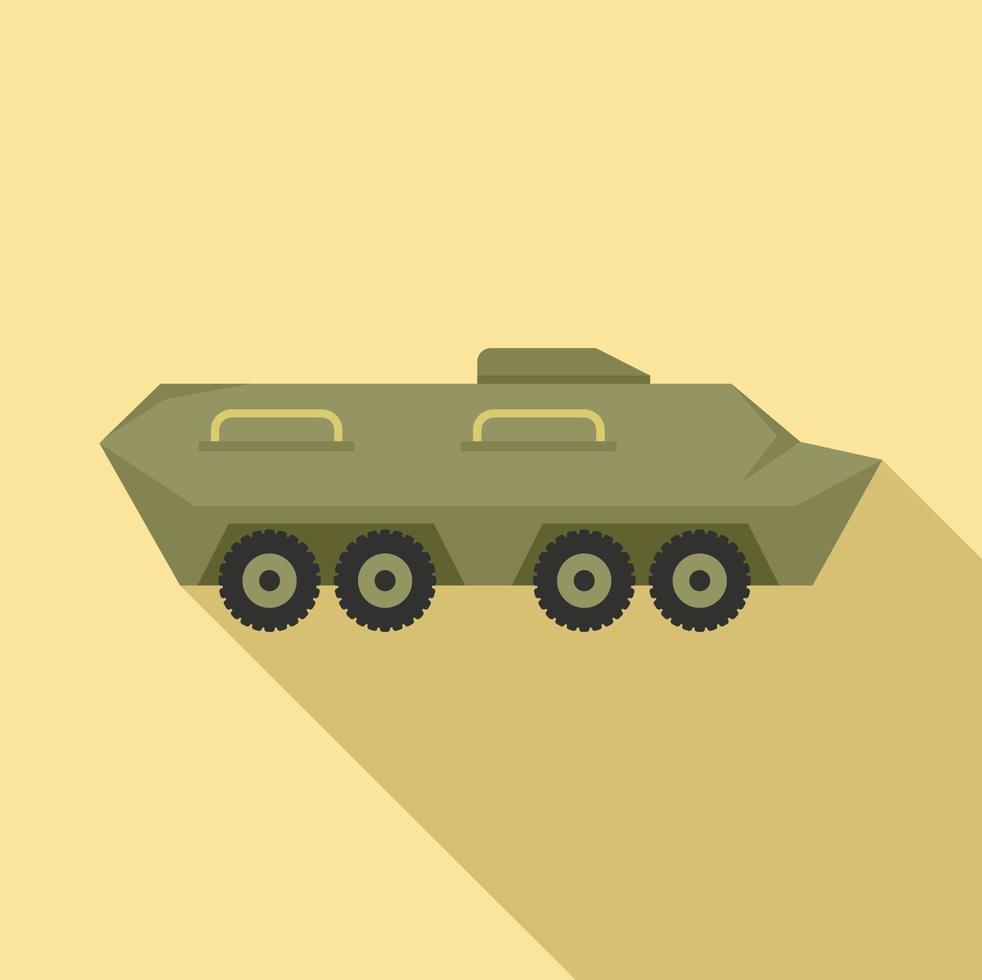 icono de tanque militar, estilo plano vector