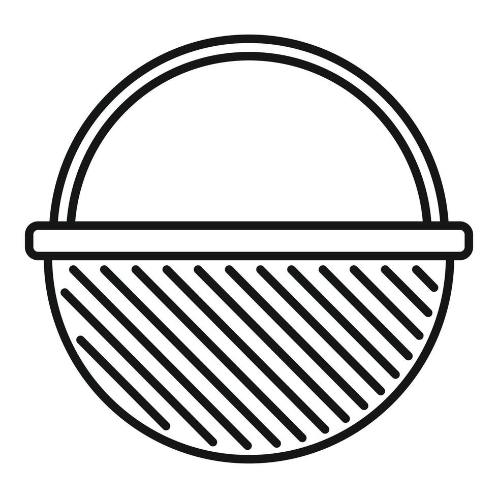 Container wicker icon, outline style vector