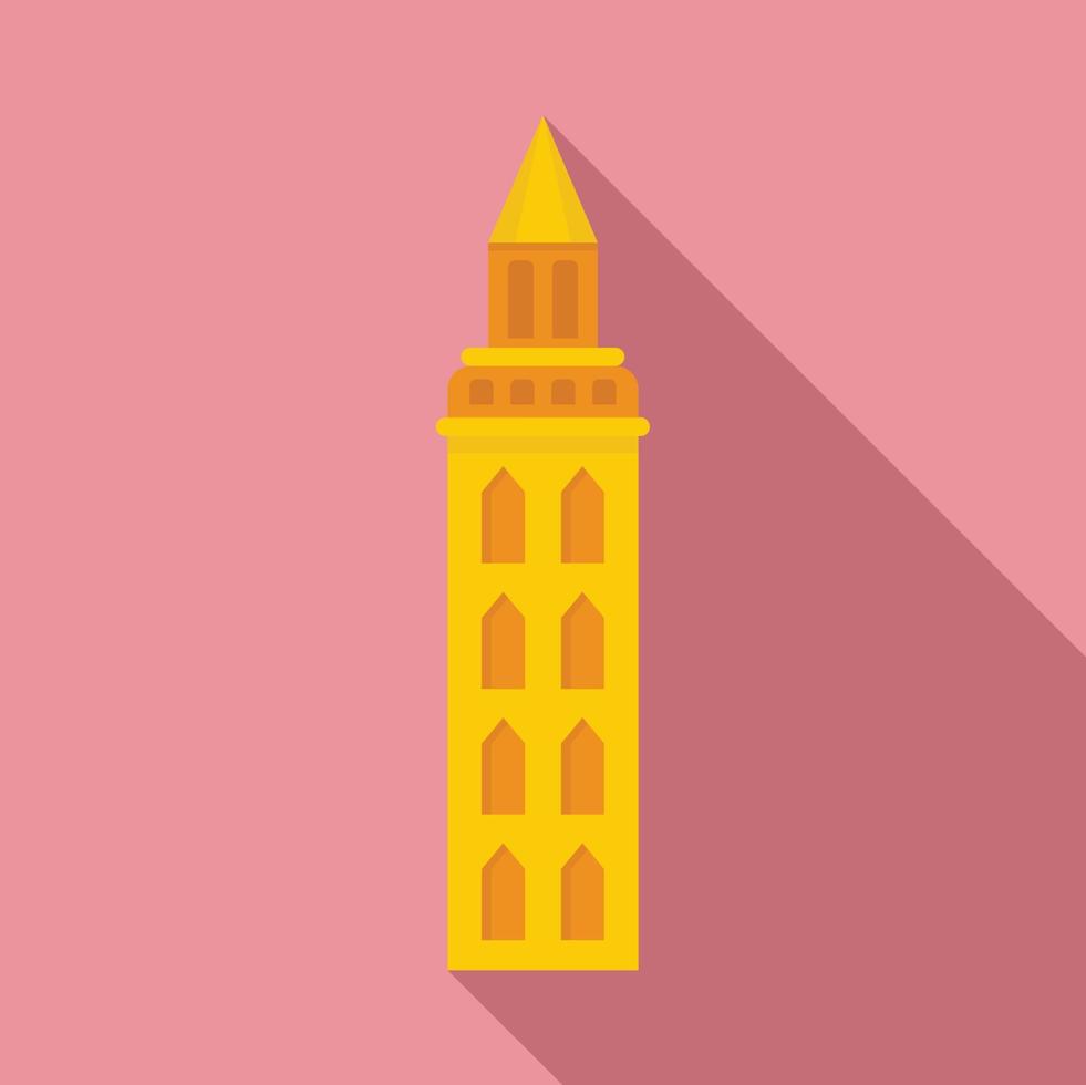 Peru city tower icon, flat style vector