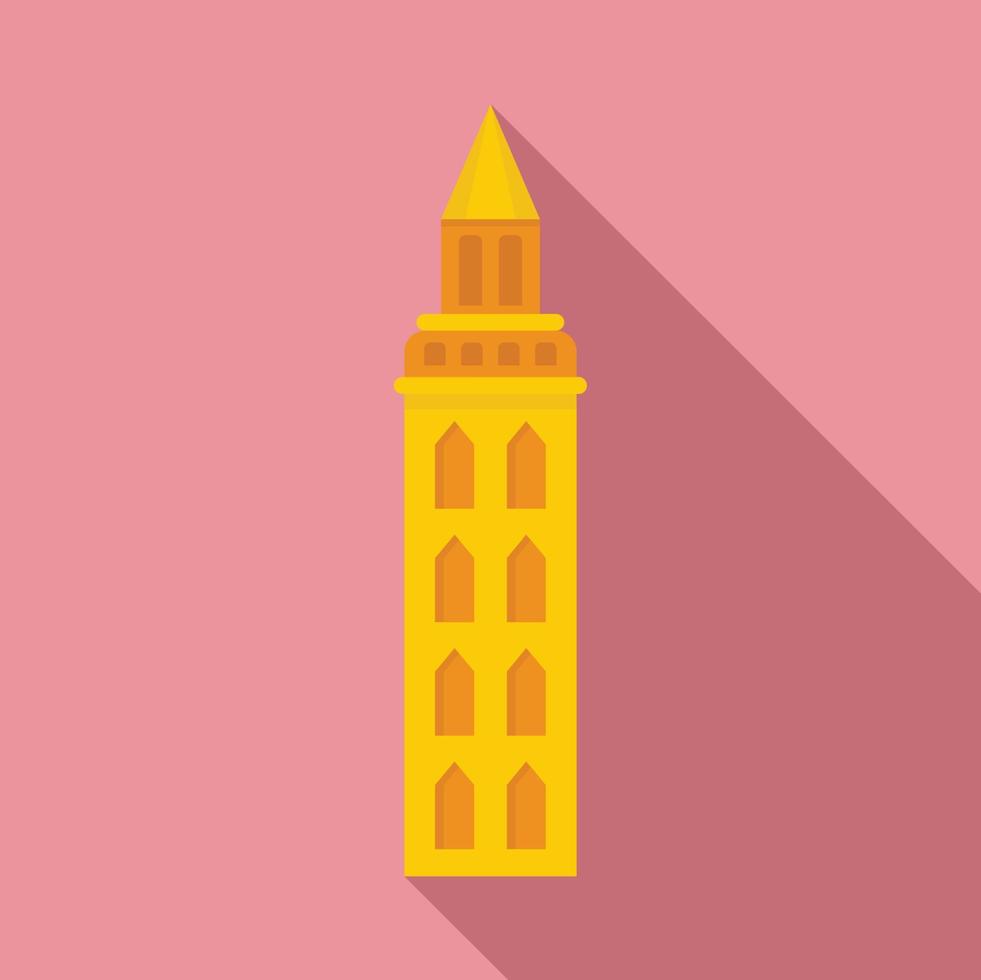 icono de la torre de la ciudad de Perú, estilo plano vector