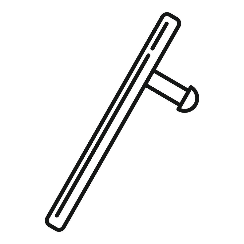 Police baton icon, outline style vector