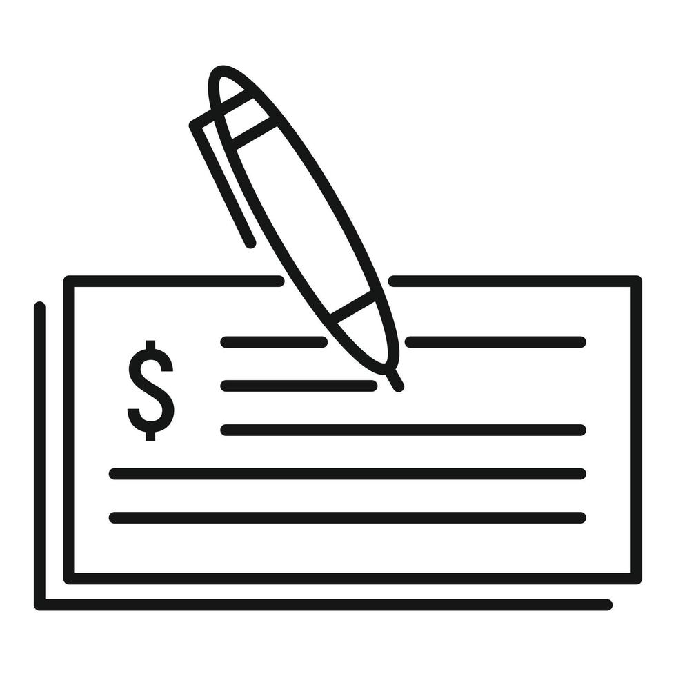 Billing money paper icon, outline style vector