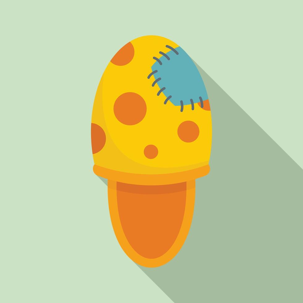 Old home slipper icon, flat style vector