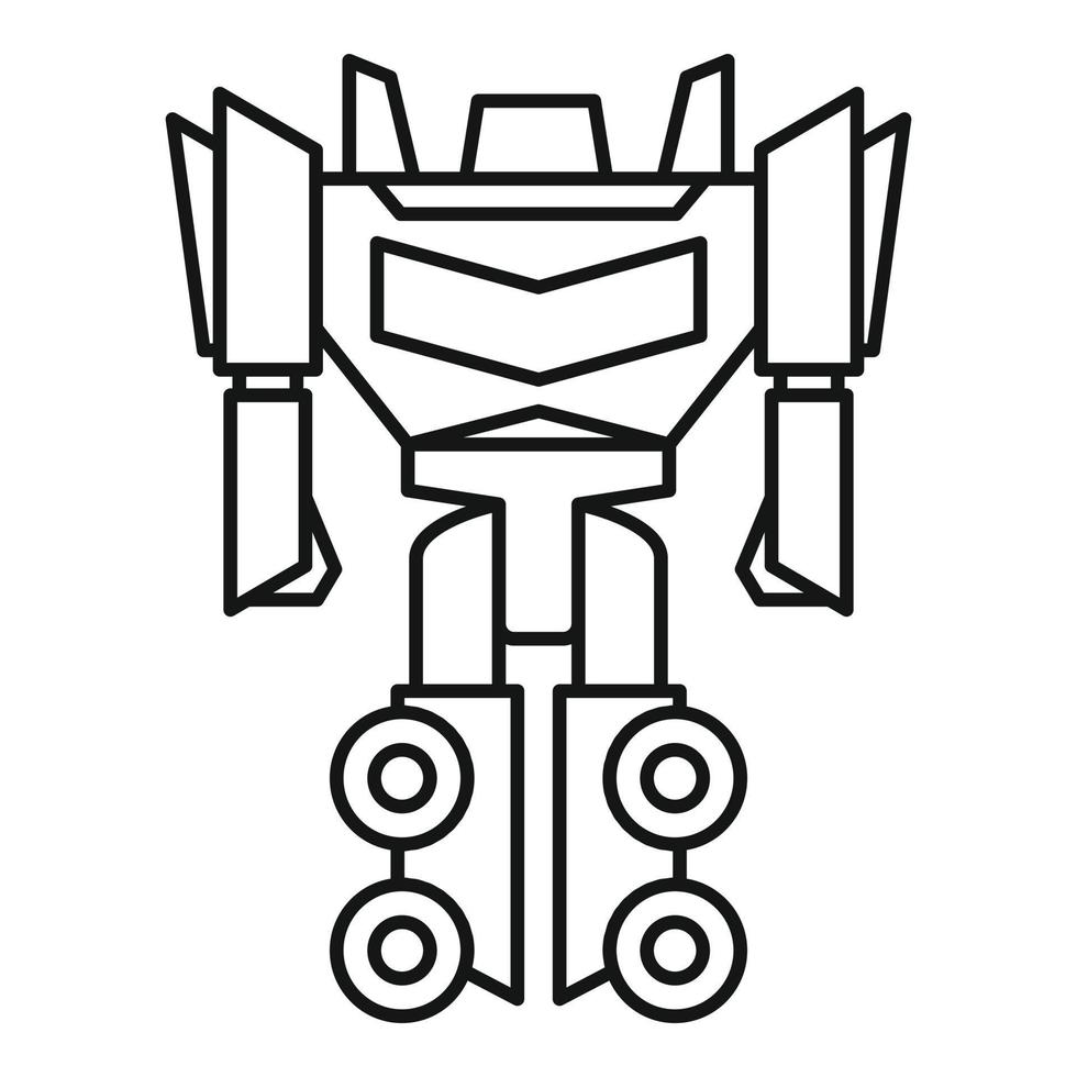 Fantasy robot transformer icon, outline style vector