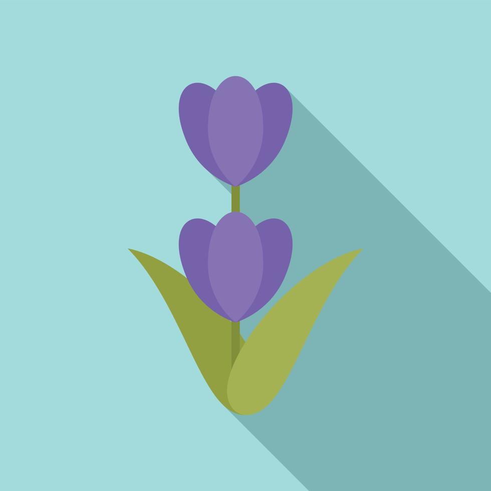 icono de lavanda de jardín, estilo plano vector