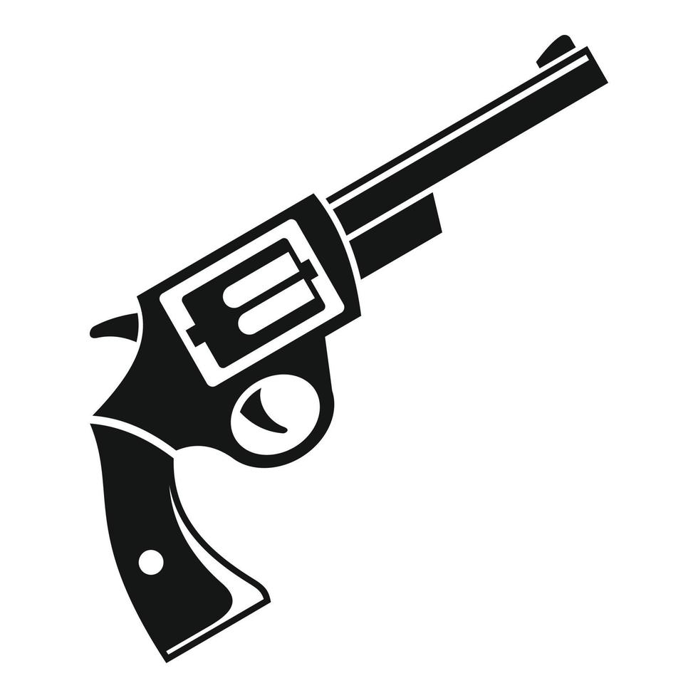 Steel revolver icon, simple style vector
