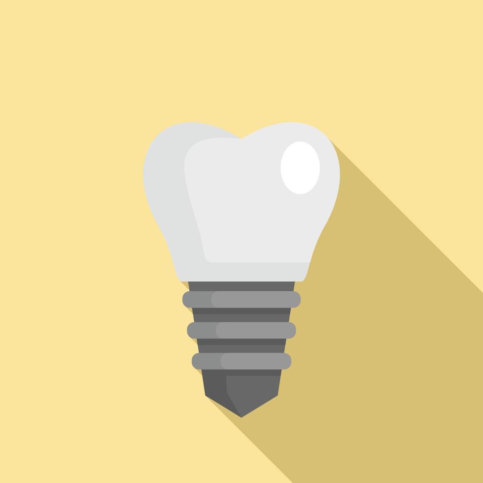 Implant tooth icon, flat style vector