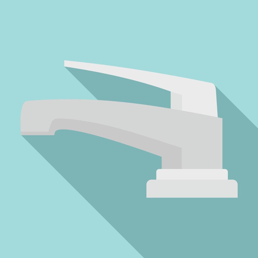 Chrome faucet icon, flat style vector