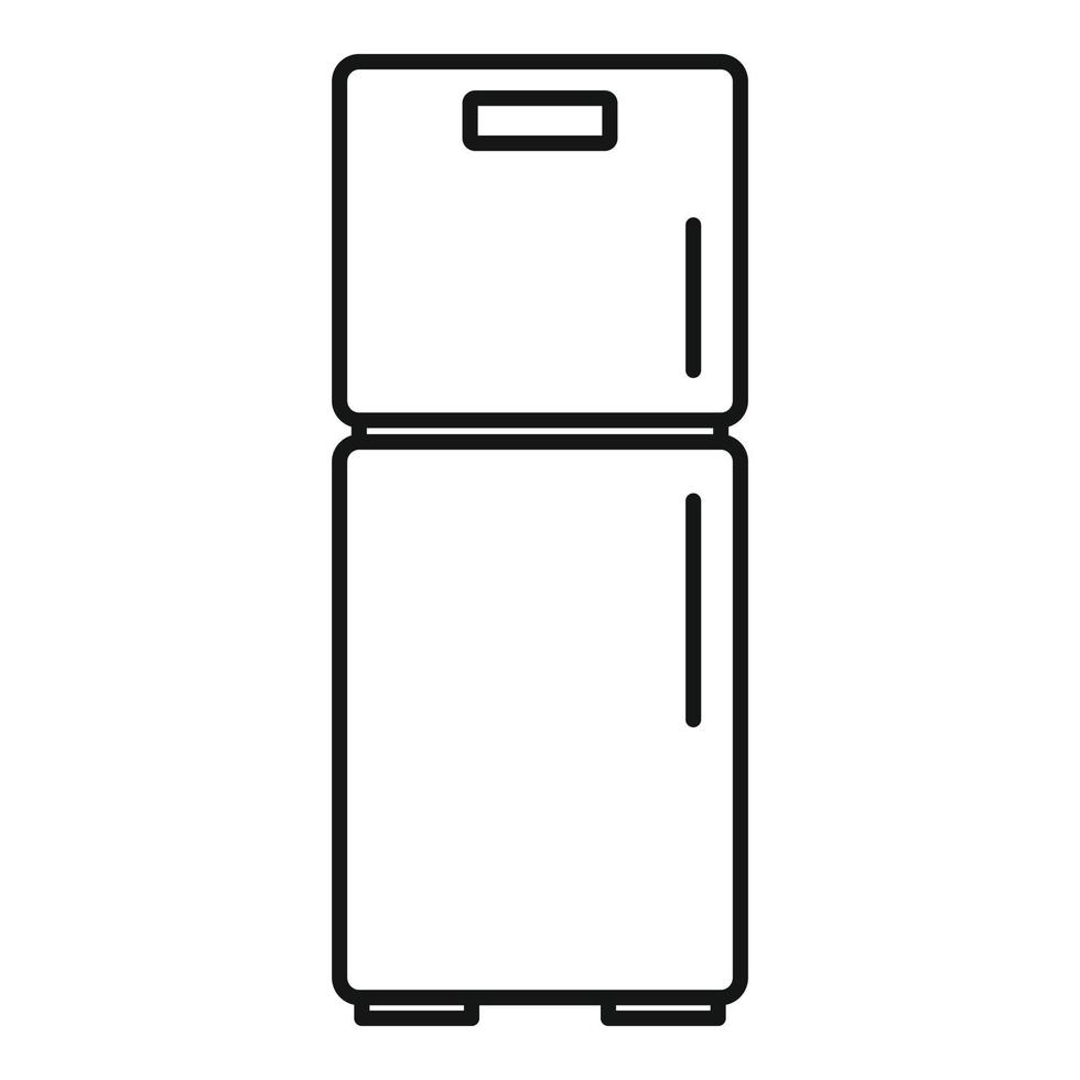 Full fridge icon, outline style vector