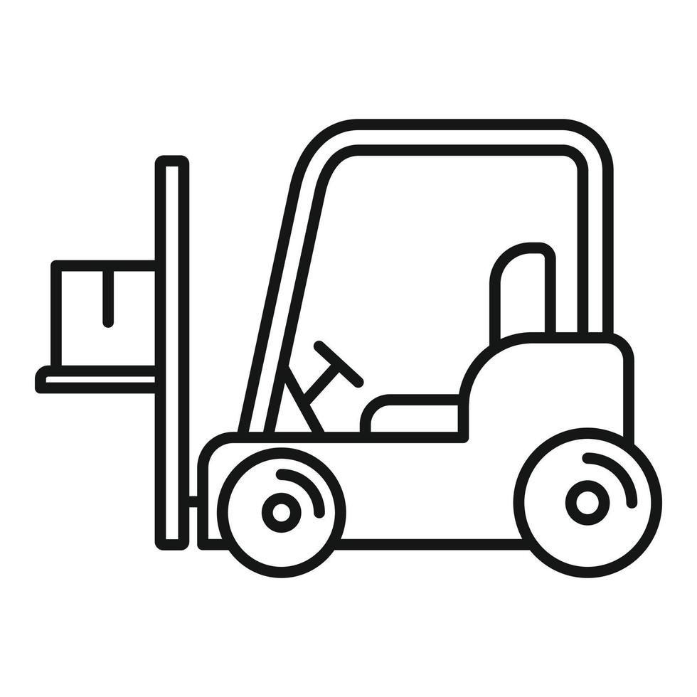 Forklift icon, outline style vector