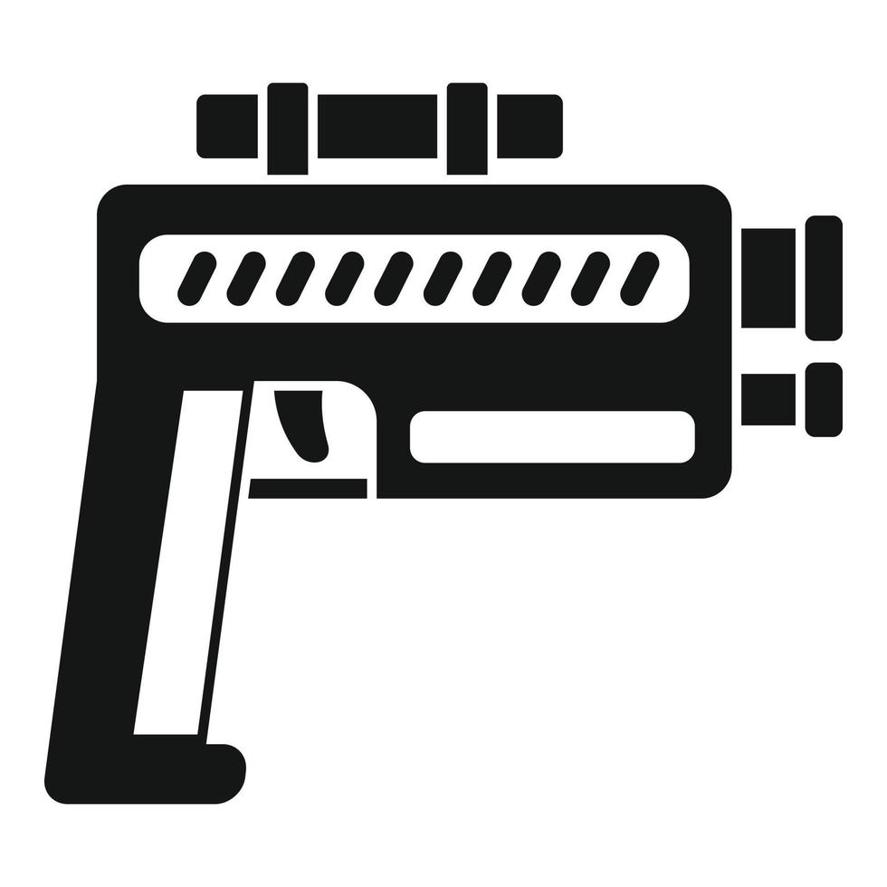 Pistol blaster icon, simple style vector