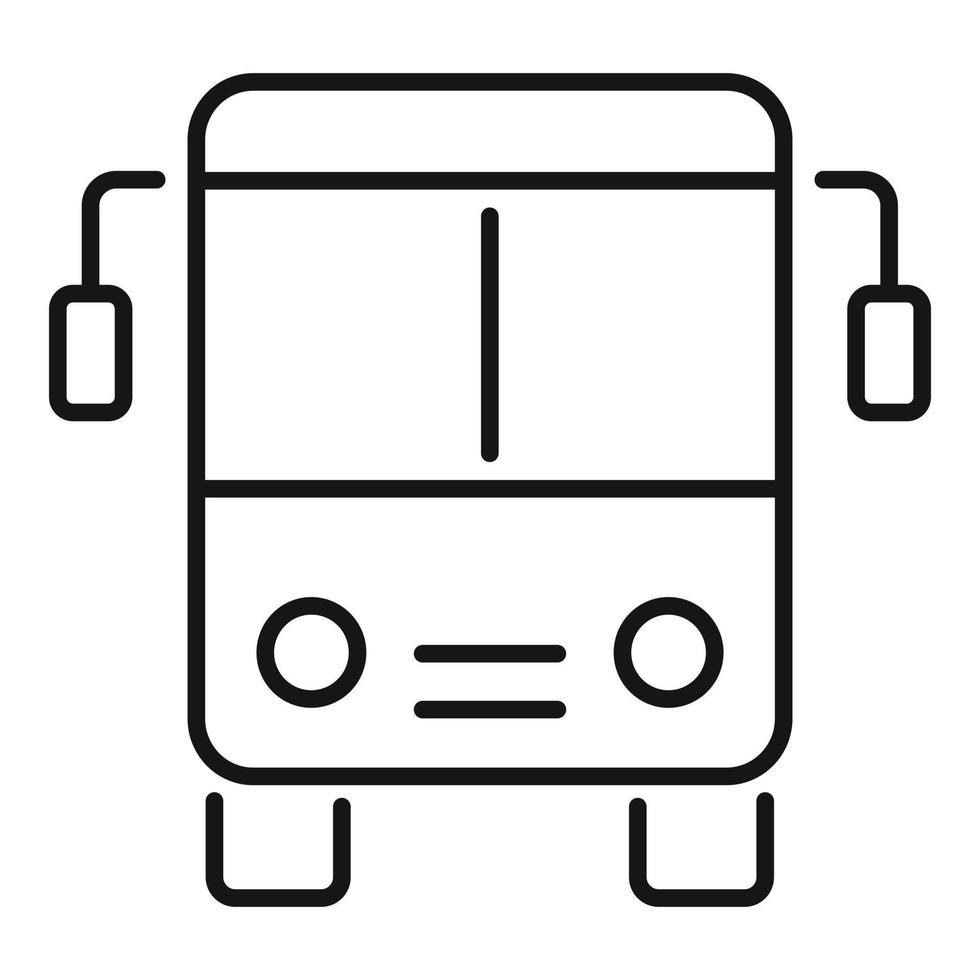 Bus relocation icon, outline style vector