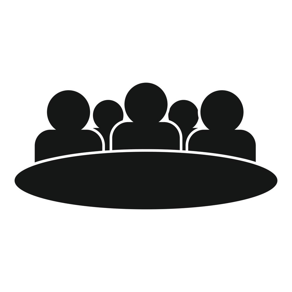 Round table audience icon, simple style vector