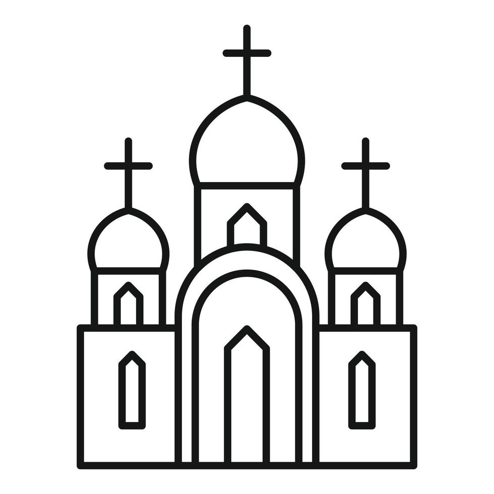 icono de la iglesia cristiana, estilo de contorno vector