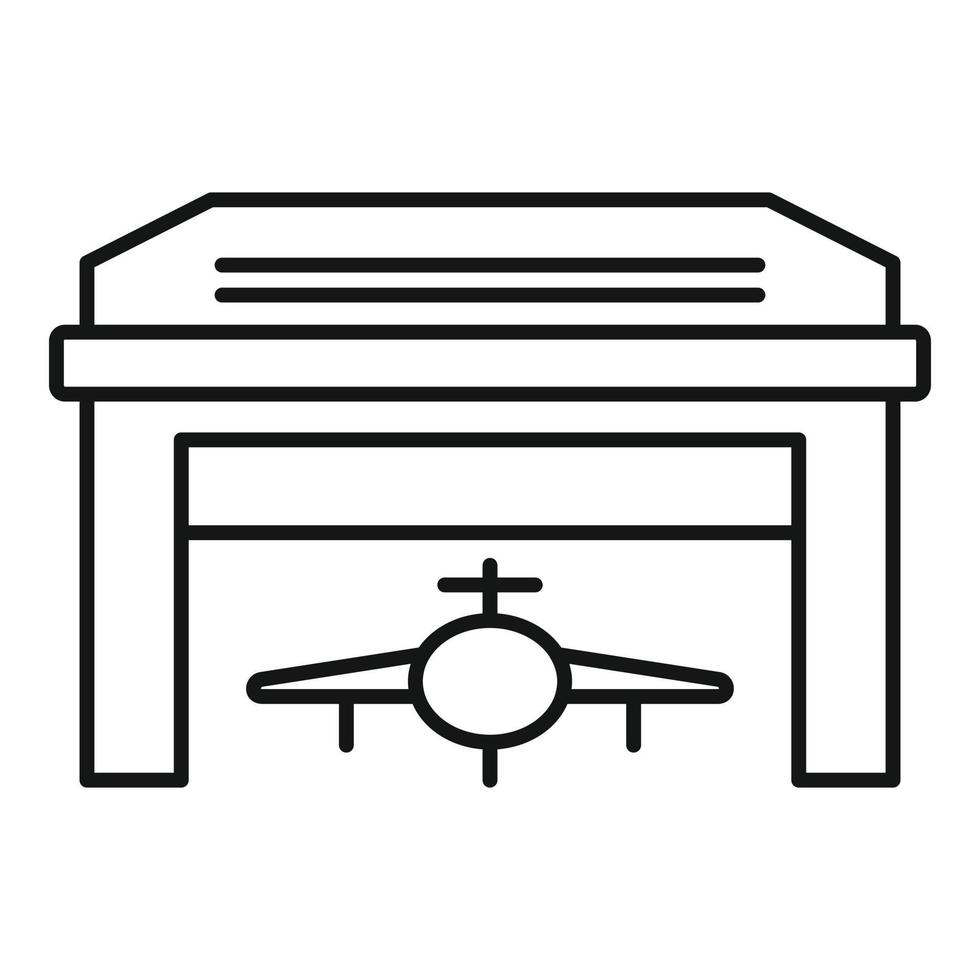 Plane hangar icon, outline style vector