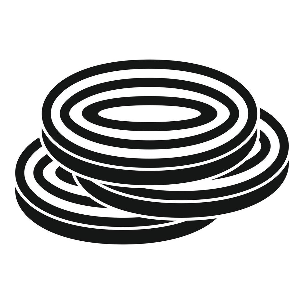 Onion rings icon, simple style vector