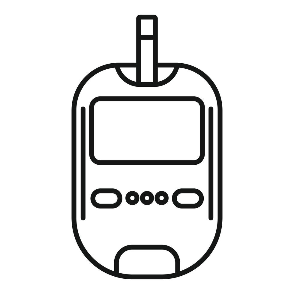 Glucose meter icon, outline style vector