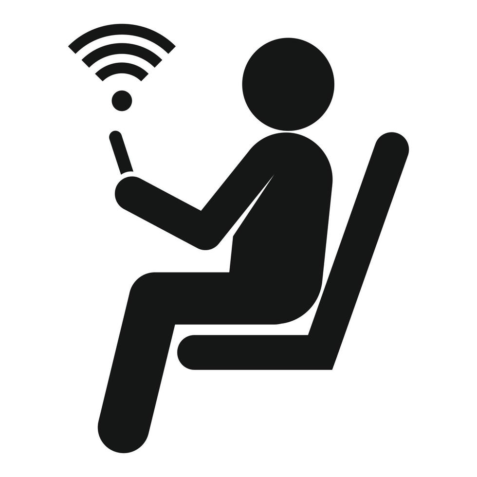 icono wifi de la sala de espera, estilo simple vector