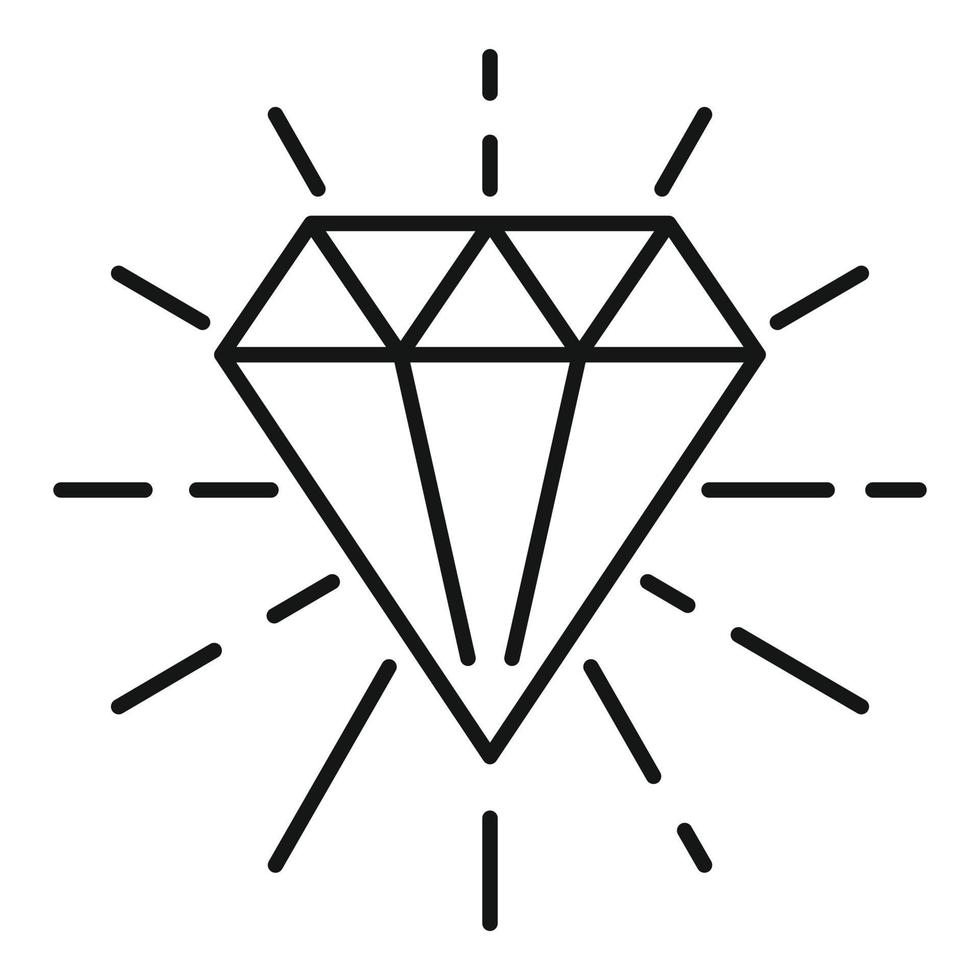 Millionaire diamond icon, outline style vector