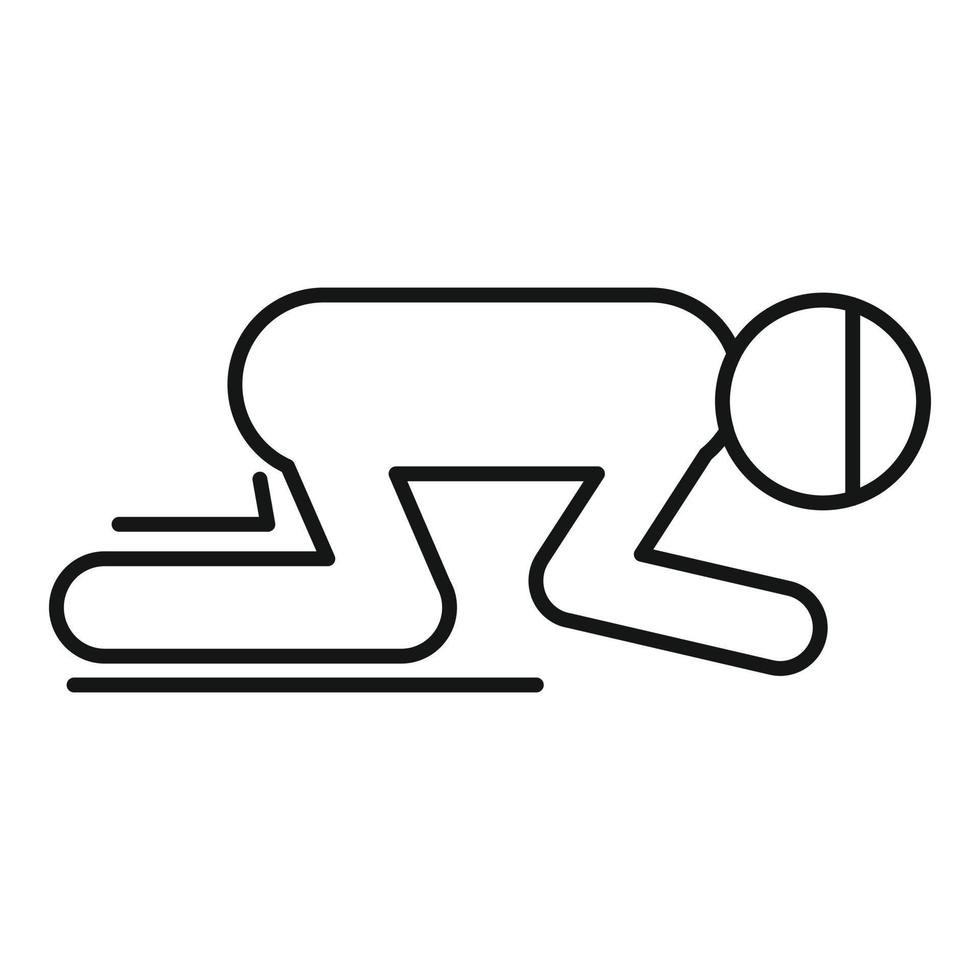 Man prayer icon, outline style vector