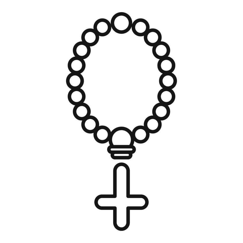 Christian beads icon, outline style vector