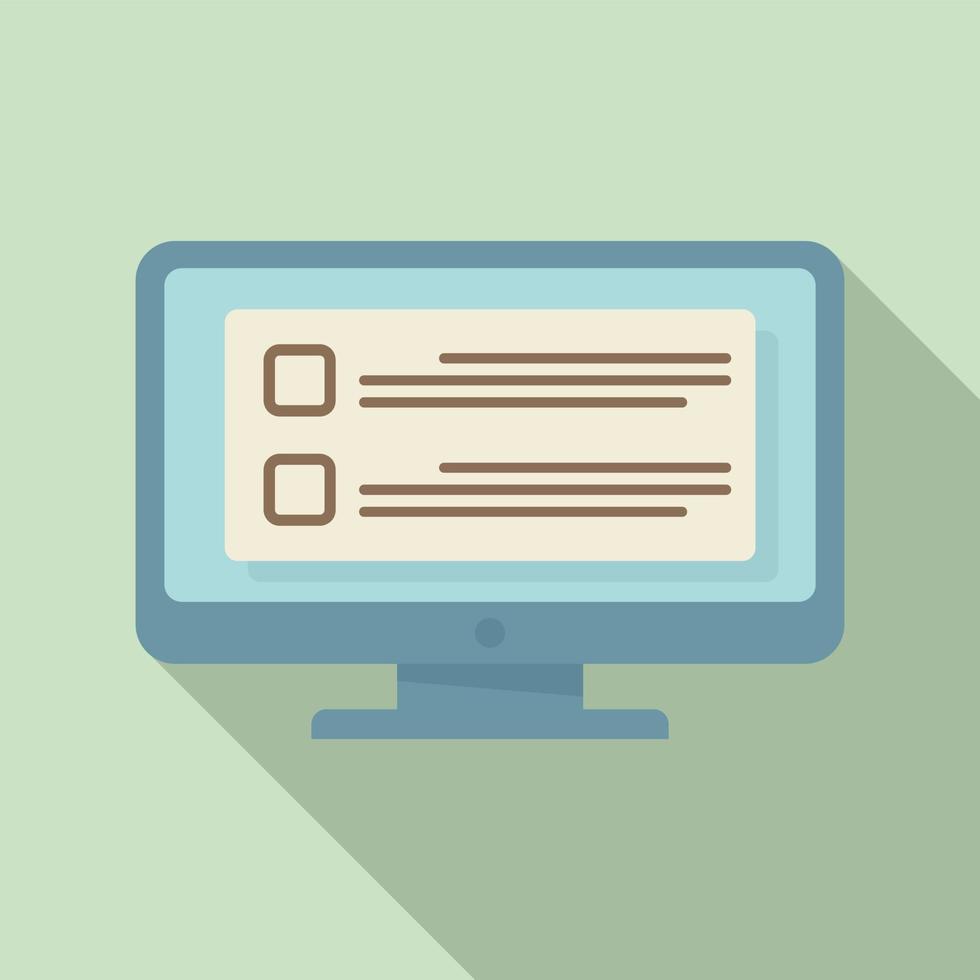 Online computer task icon, flat style vector