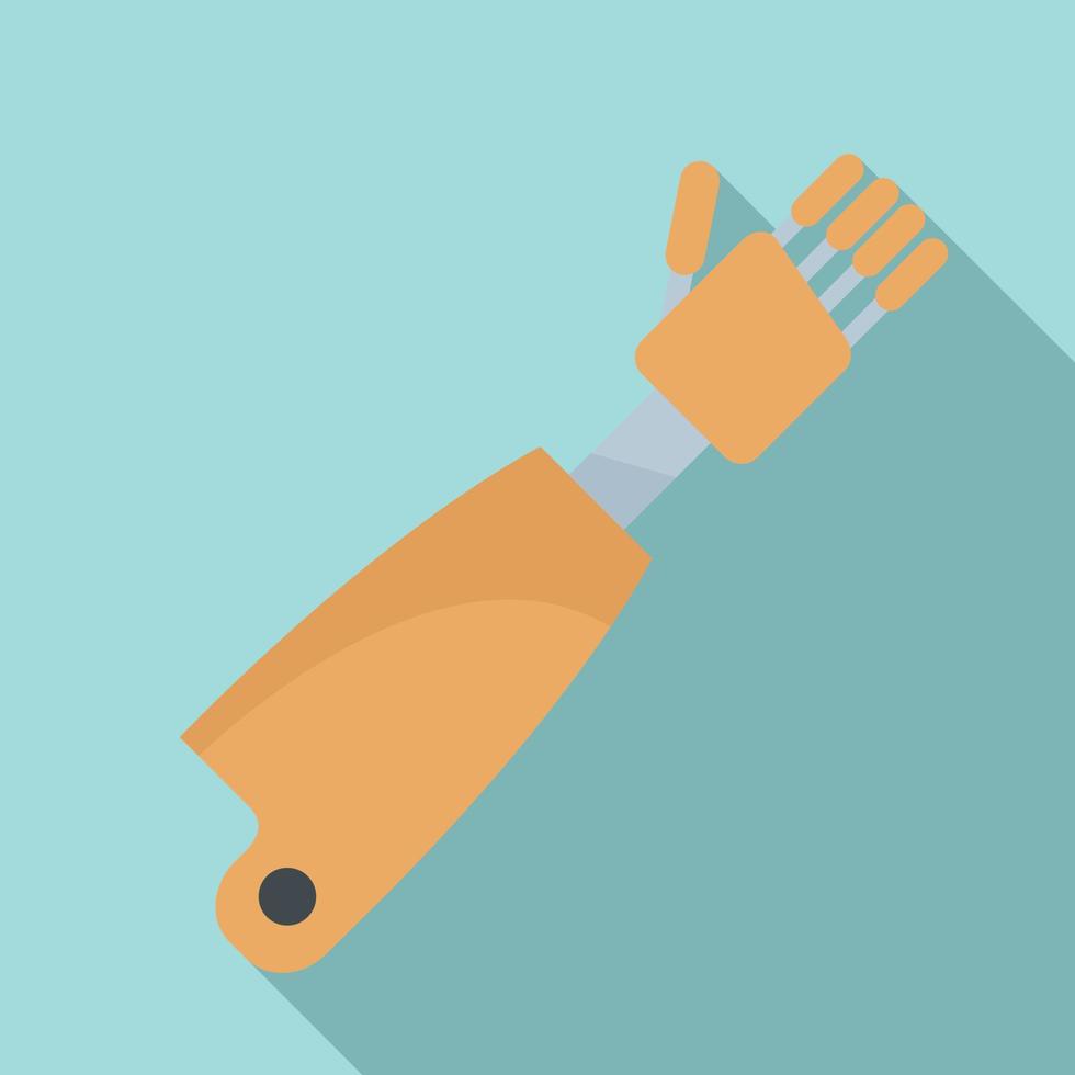 Prosthesis hand icon, flat style vector