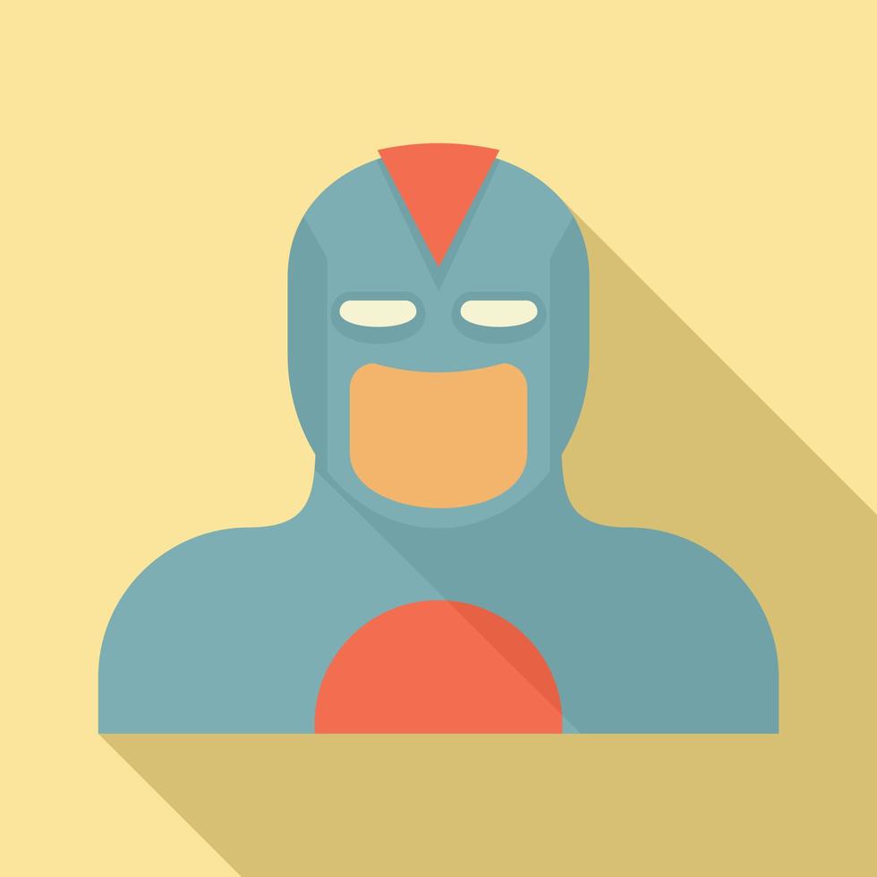 Carnival superhero icon, flat style vector