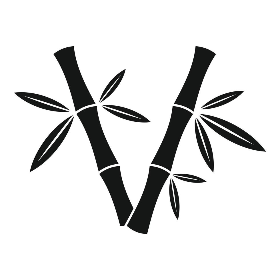 Art bamboo icon, simple style vector