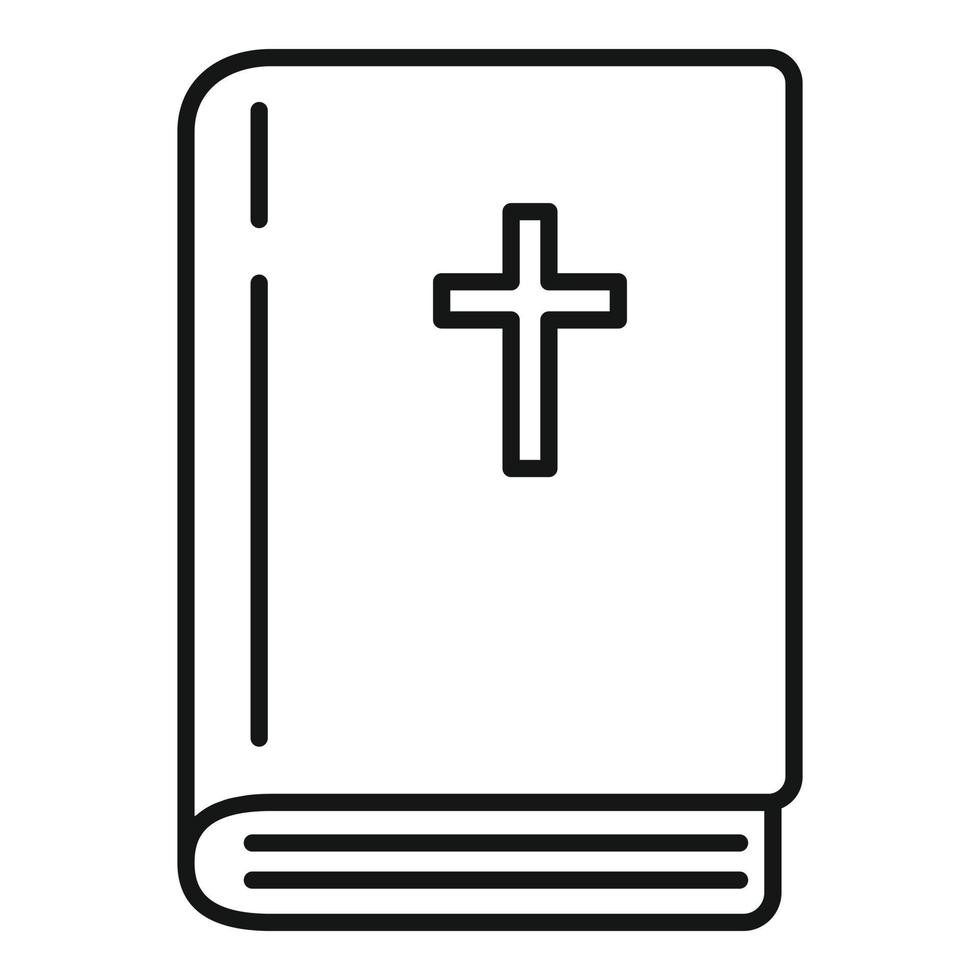 Bible book icon, outline style vector