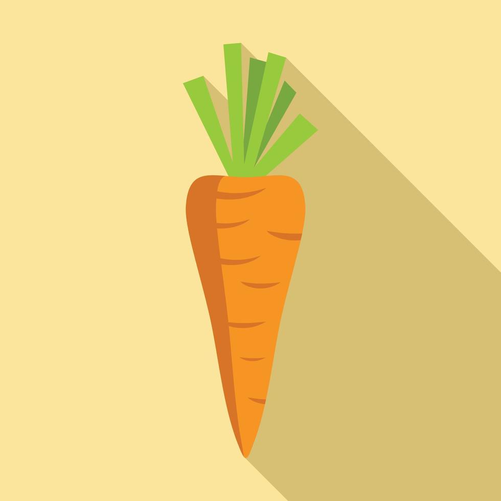 Diet carrot icon, flat style vector