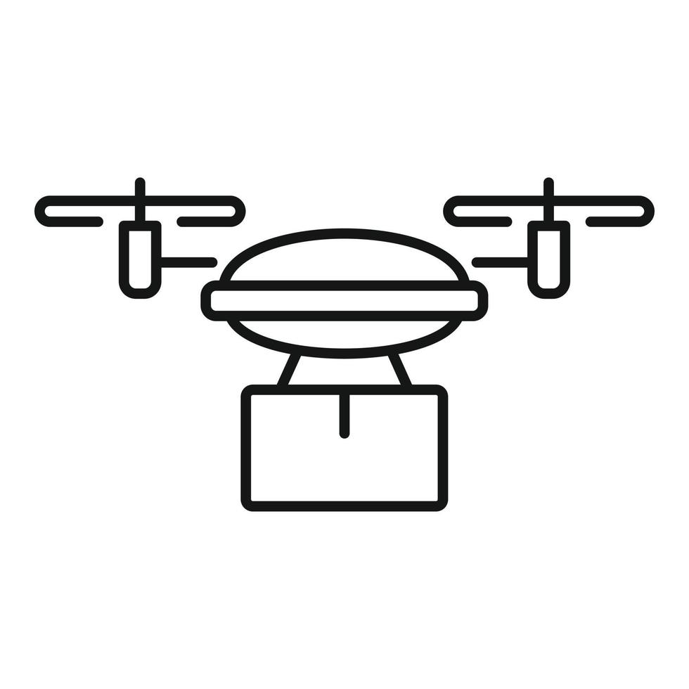 icono de entrega urgente de drones, estilo de contorno vector