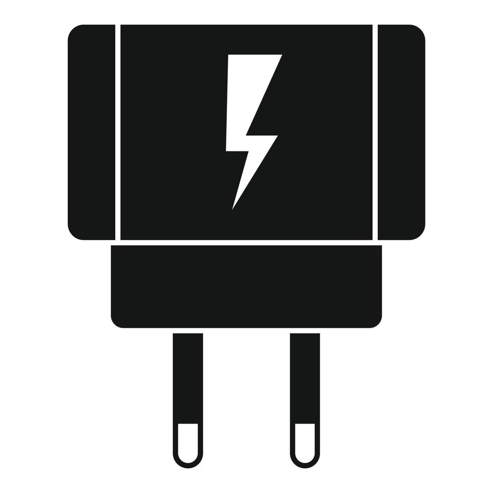 Power phone charger icon, simple style vector