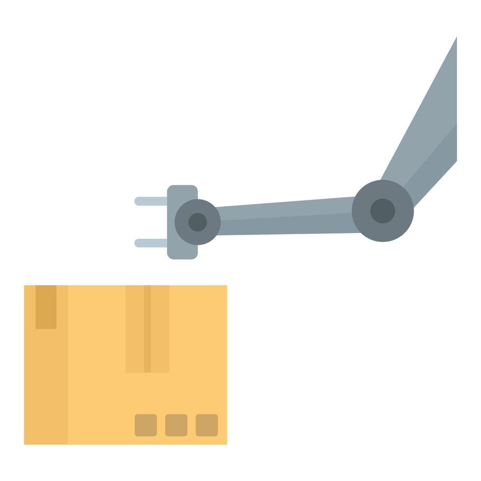 Robot hand parcel icon, flat style vector