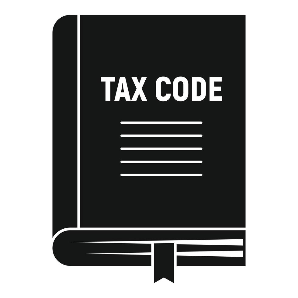 Tax code book icon, simple style vector