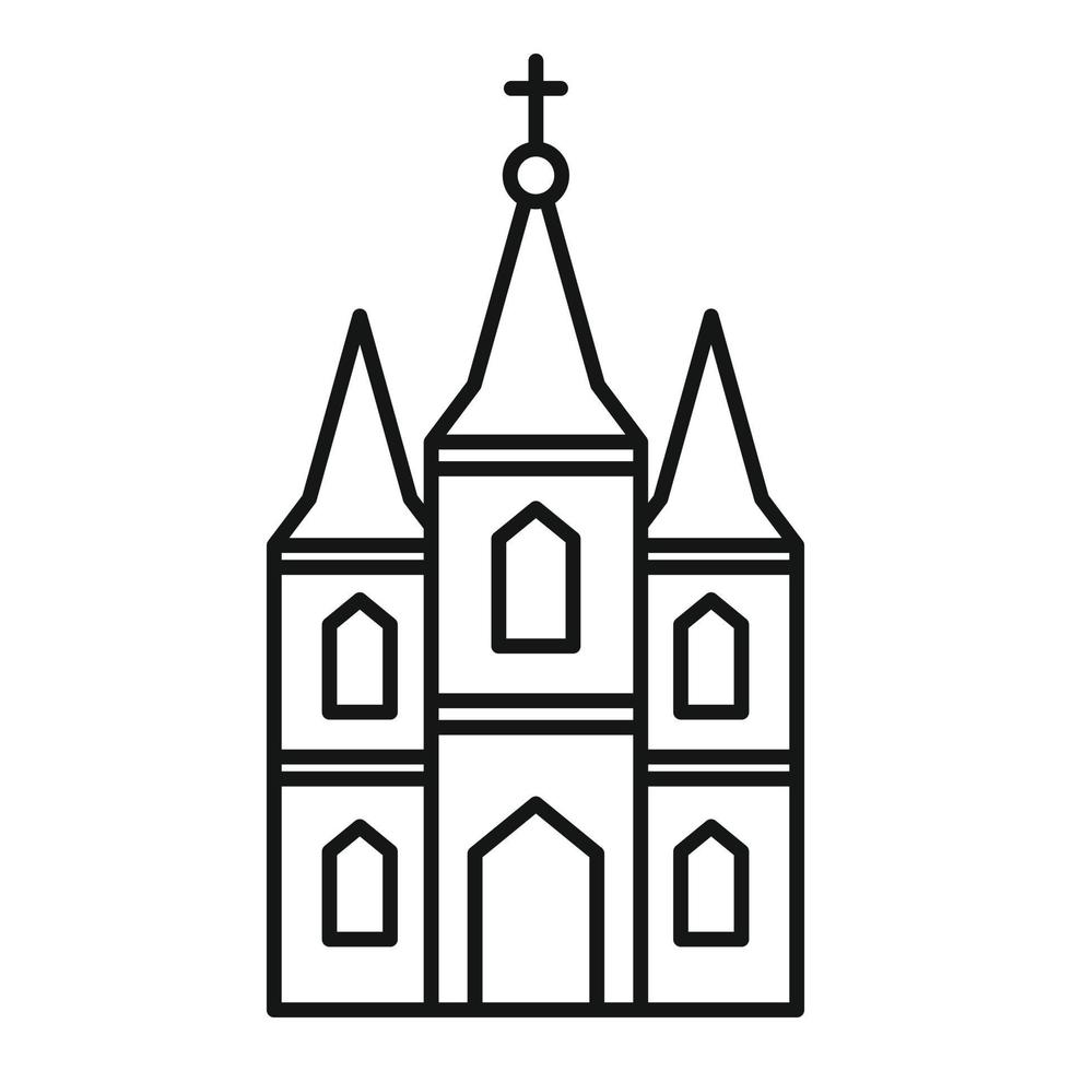 Window church icon, outline style vector