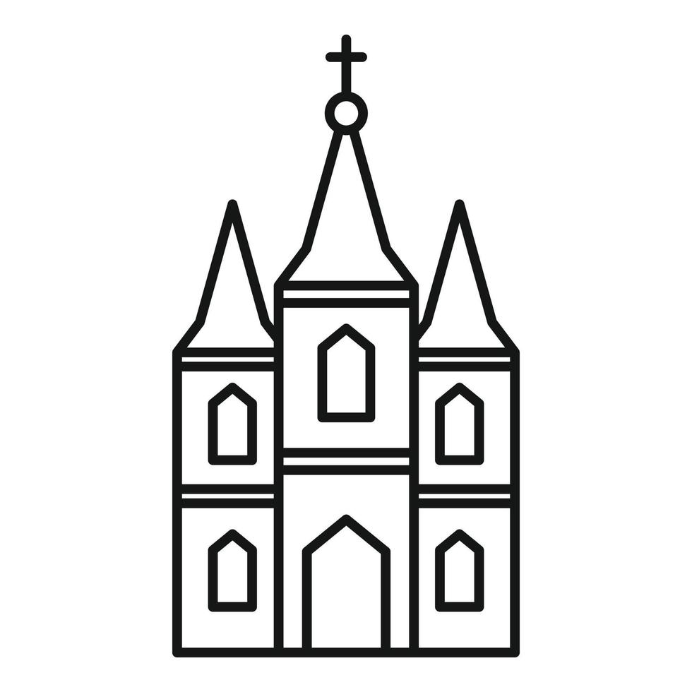 icono de la iglesia de la ventana, estilo de esquema vector