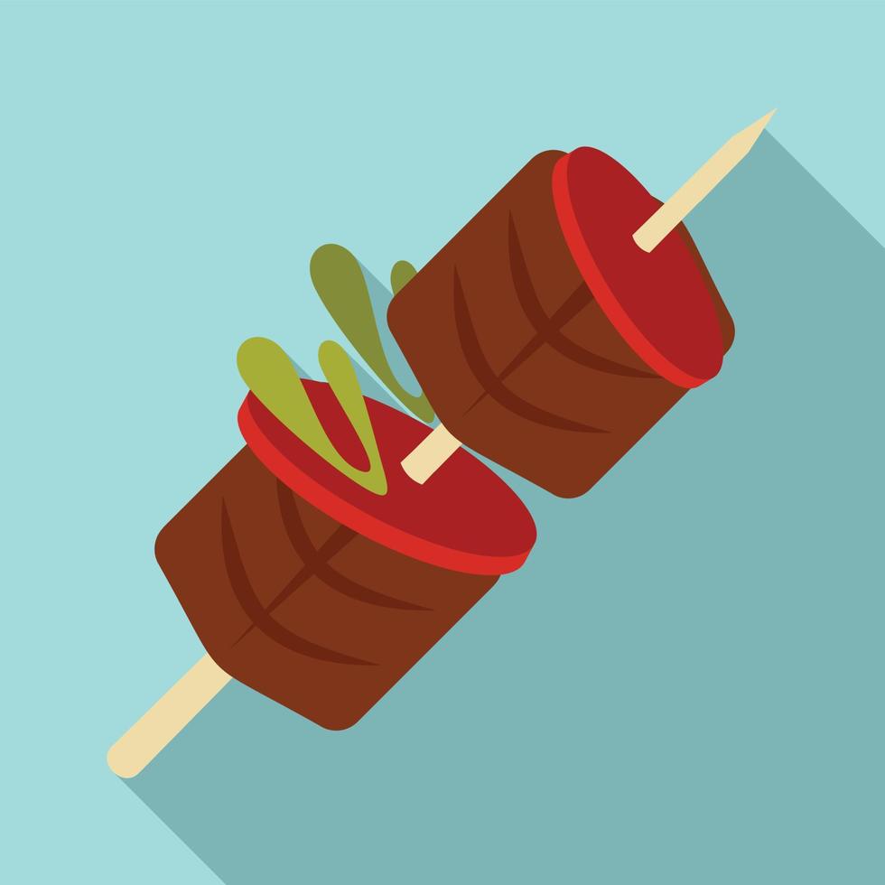 Greek bbq stick icon, flat style vector