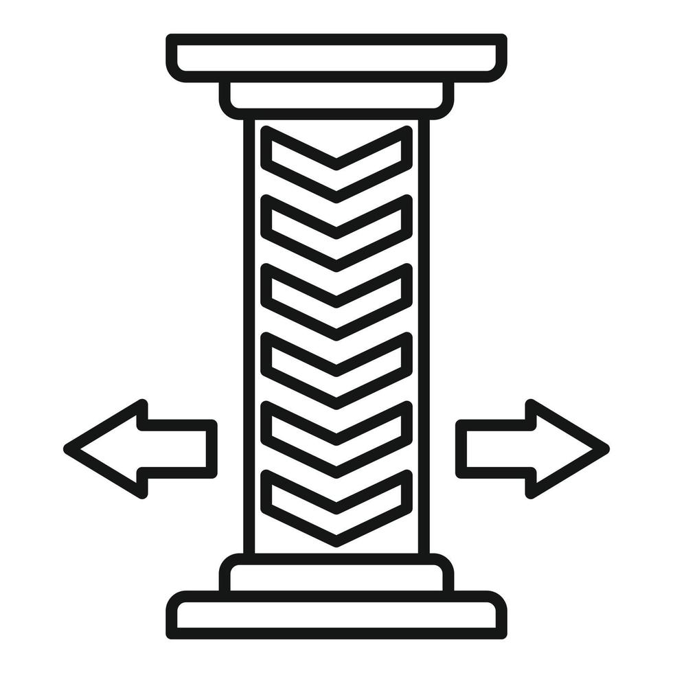 Underground parking pillar icon, outline style vector