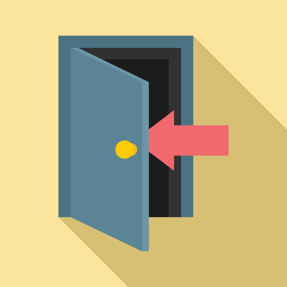 Escape door icon, flat style vector