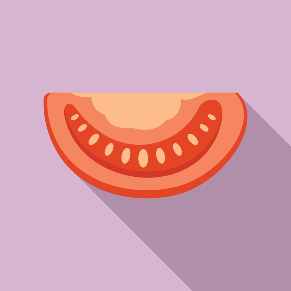 Vegetable tomato slice icon, flat style vector