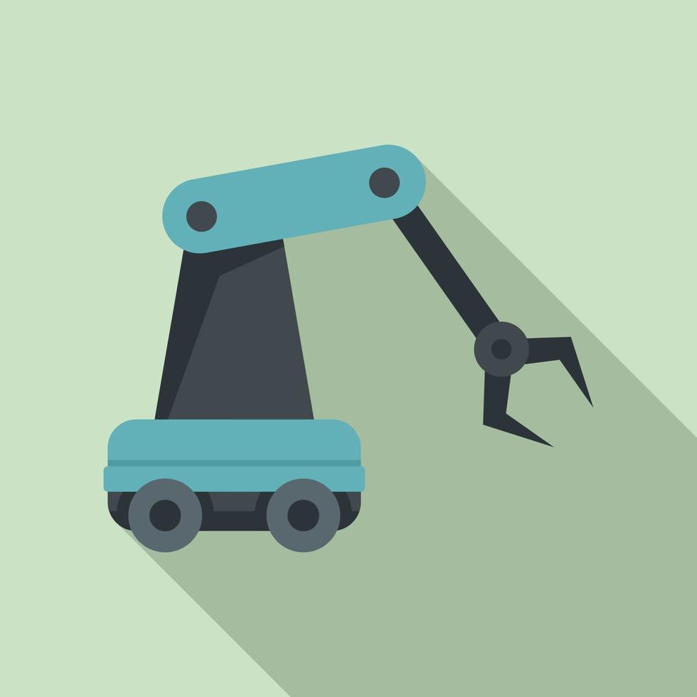 Robotic arm icon, flat style vector