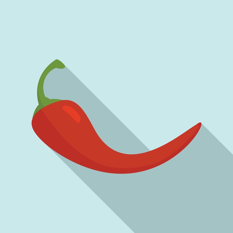 Food chili pepper icon, flat style vector