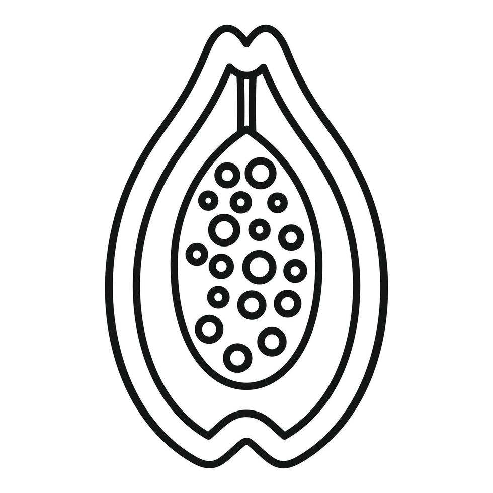 Papaya icon, outline style vector