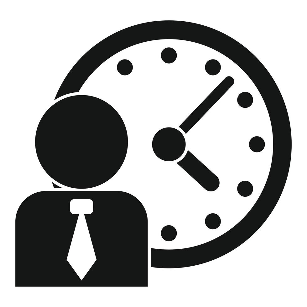 icono de tiempo de administrador, estilo simple vector