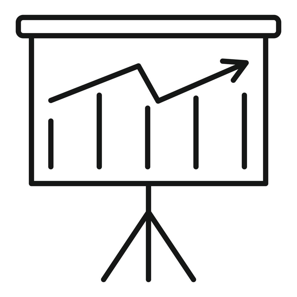 Graph banner icon, outline style vector
