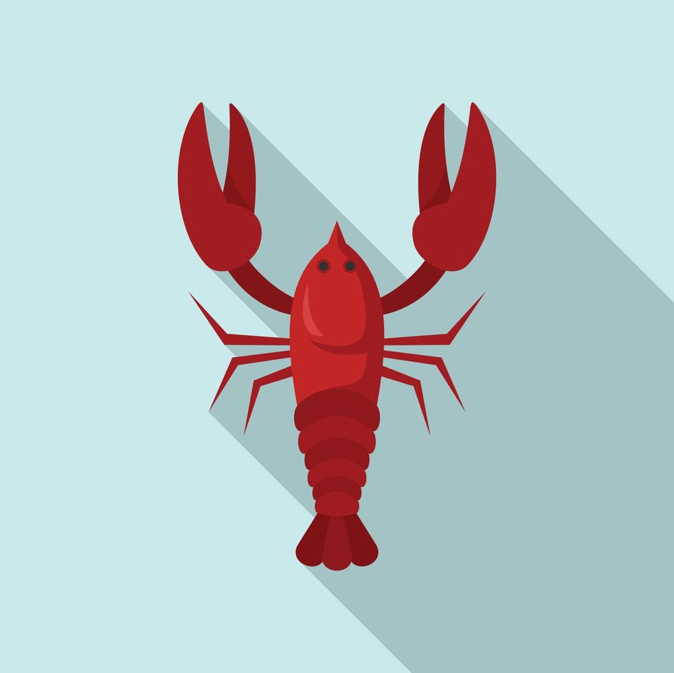 Swedish red crayfish icon, flat style vector