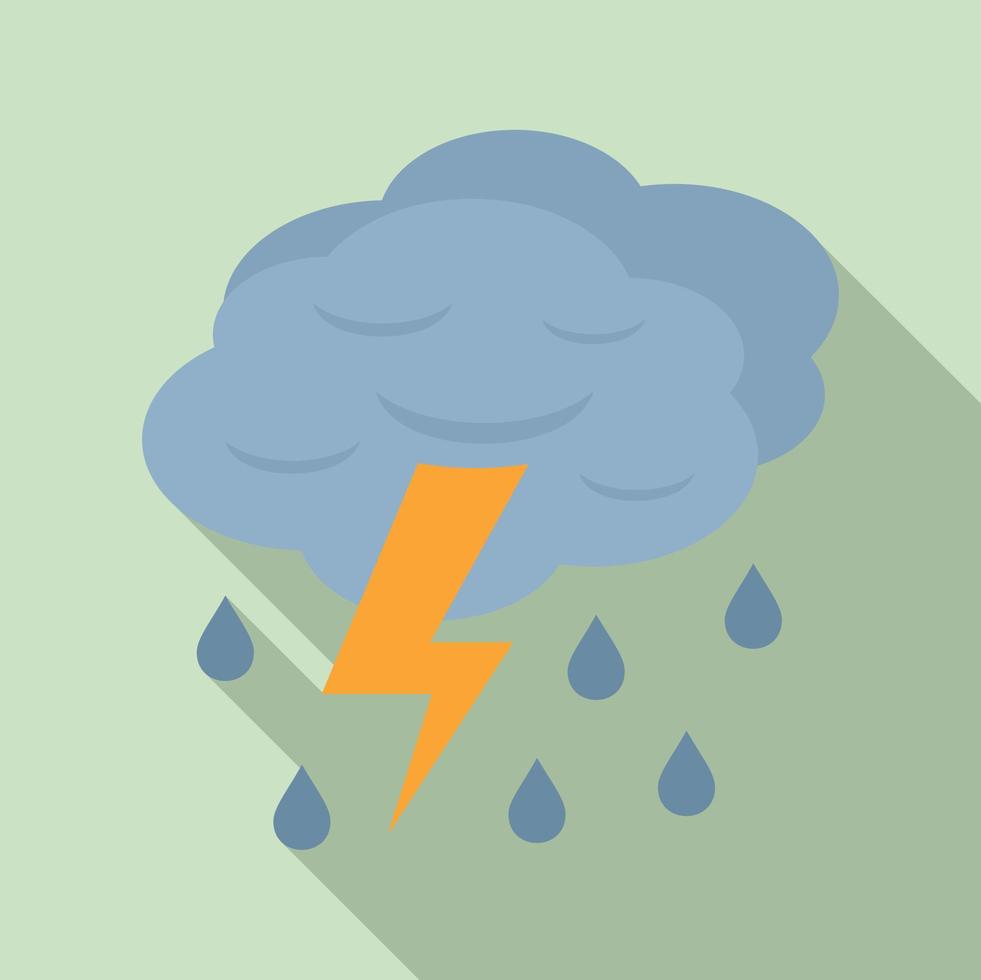 Thunderstorm cloud icon, flat style vector