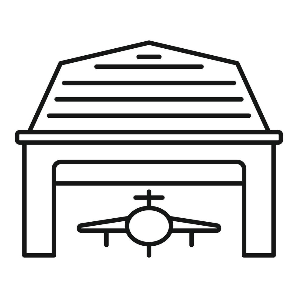 Industry military hangar icon, outline style vector