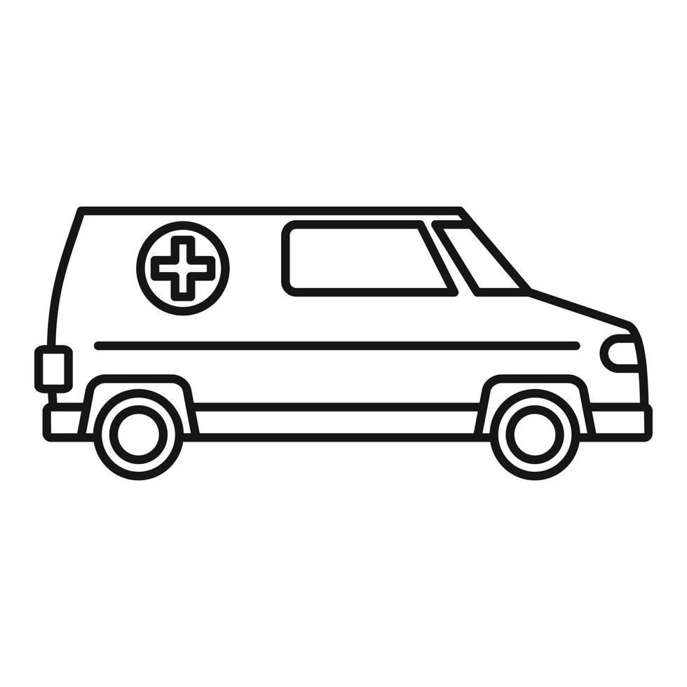 Paramedic ambulance icon, outline style vector